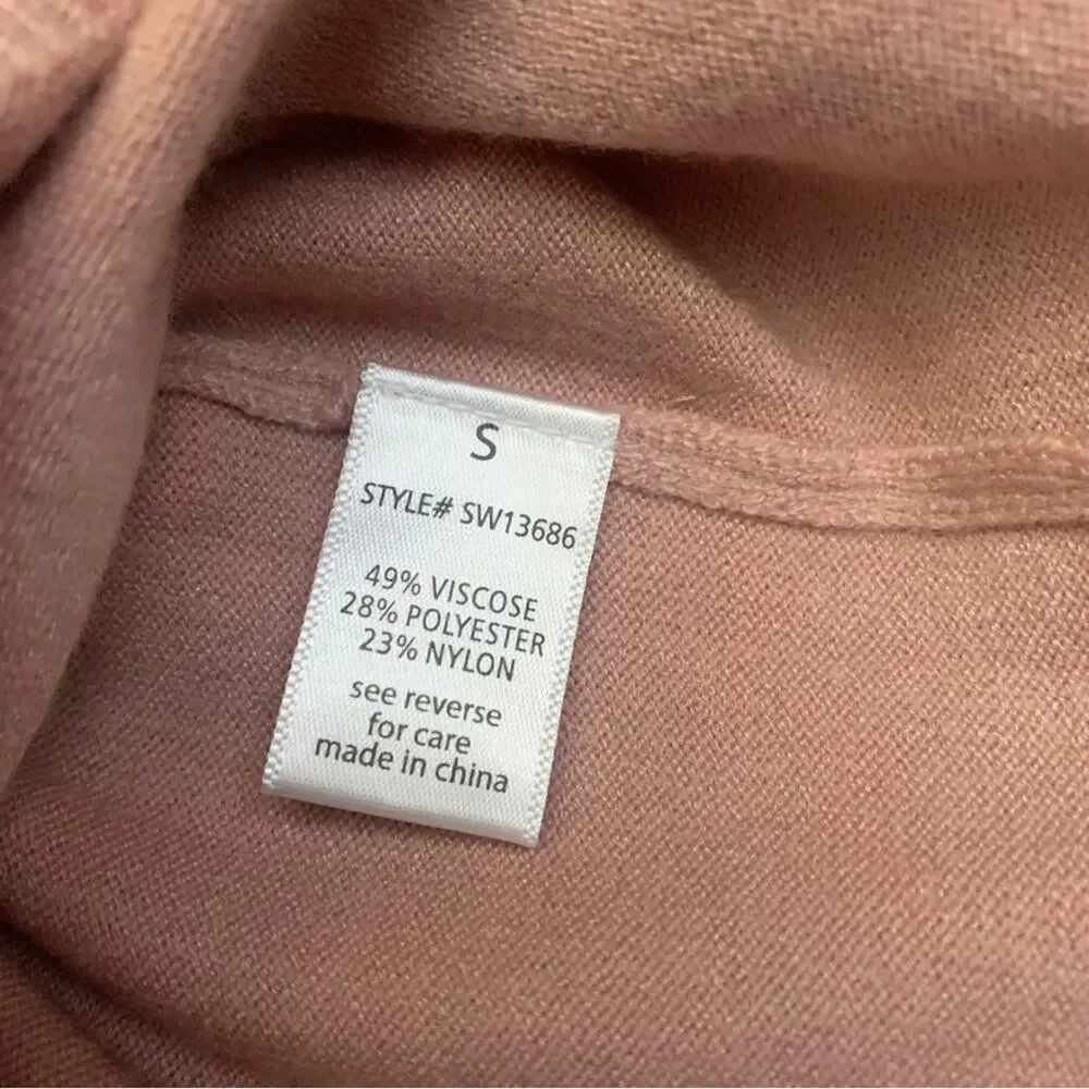 2/$30 Soft Pink Blush VNeck Long Sleeve Sweater Feminine Preppy 90s Minimalism - Picture 6 of 9